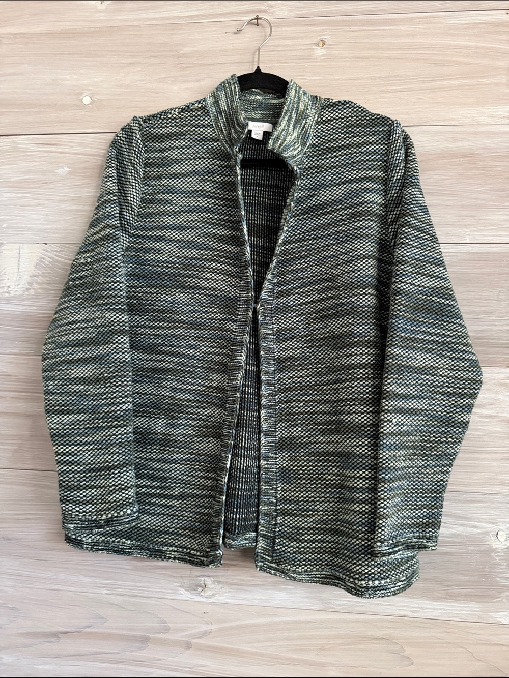 Women’s Purejill Open-Front Knit Sweater Cardigan - Green Mix
